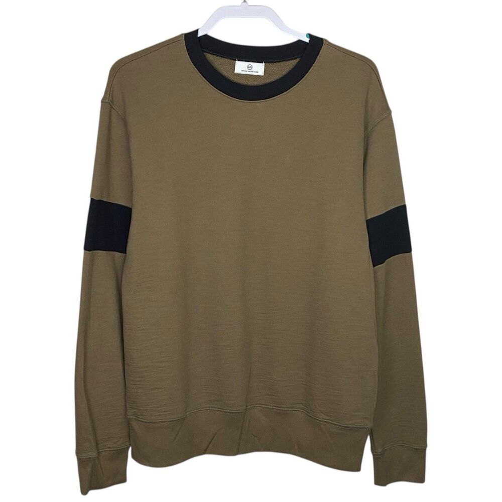 AG Adriano Goldschmied Sweatshirt Mens M Brown Pullover Crewneck Color Block NEW